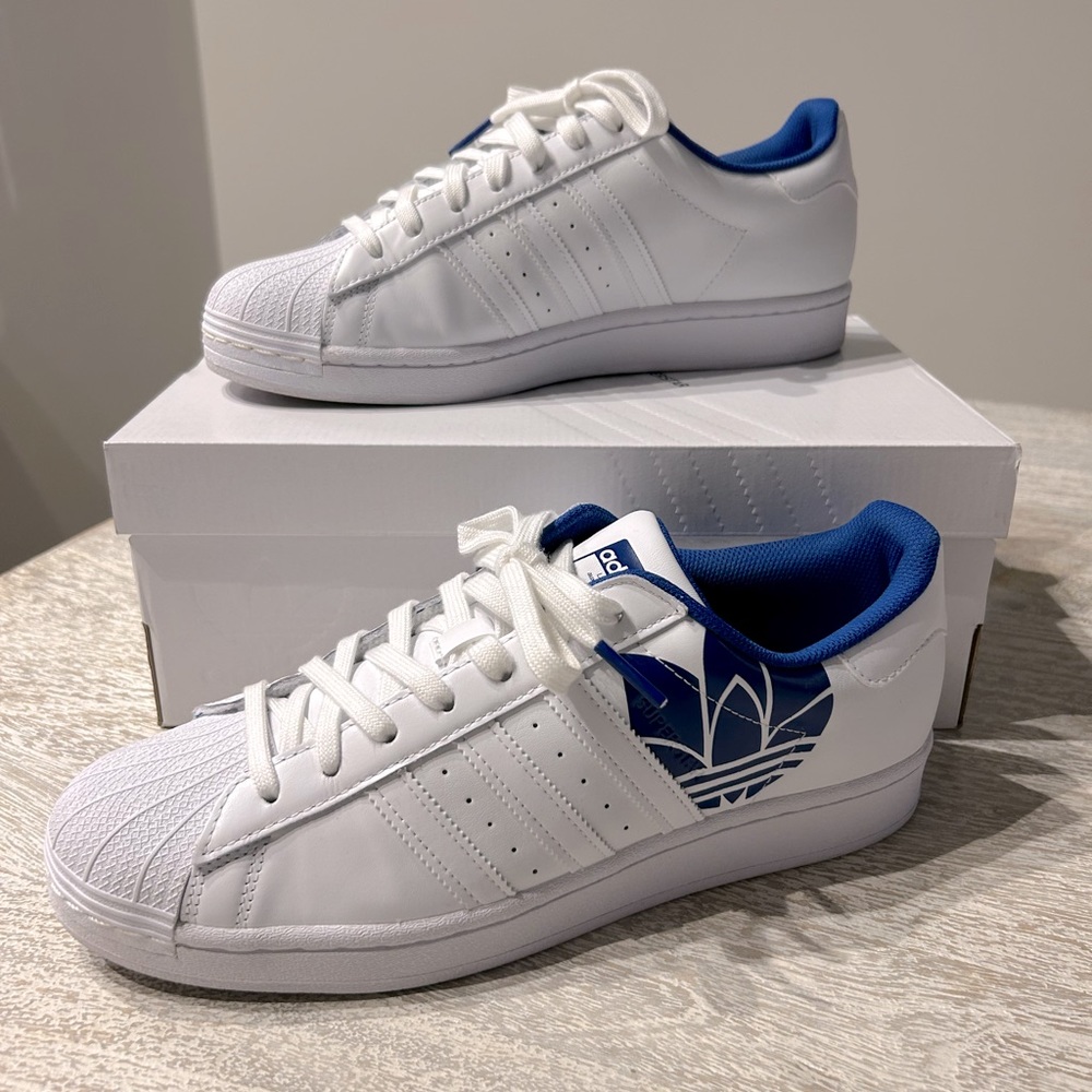 Adidas superstar 10 White/Blue leather low top